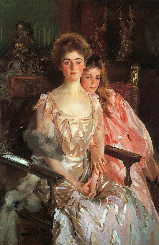 John Singer Sargent Mrs Fiske Warren her Daughter Rachel Norge oil painting art
